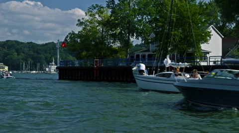 Boat arrivals HD Stock Footage 34630683