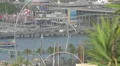 Boat arriving in the port near the Aduana Building in Barcelona 4k or 4k+ Resolution