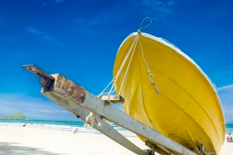 Boat ashore Foto stock