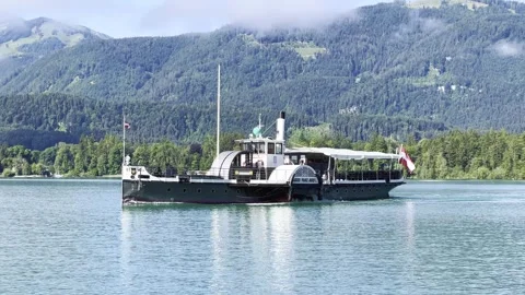 Boat in austria Stock Footage 251160391
