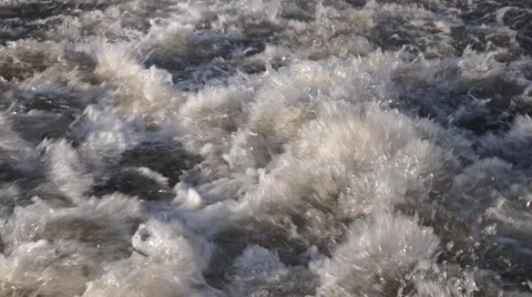 Boat Back River Foam Splashes Stock Footage 50369766