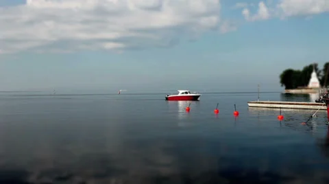 Boat on the background of seascape Stock Footage 35659349