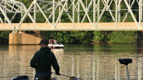 Boat backing to water Video stock 93401974