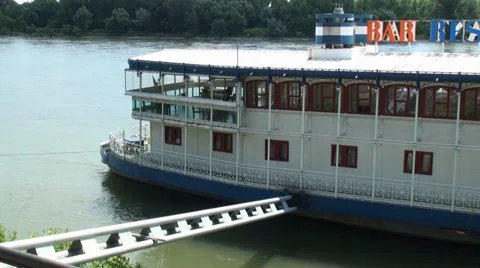 Boat bar on the river. Stock Footage 39542782
