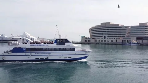Boat on Barceloneta Stock Footage 189216124