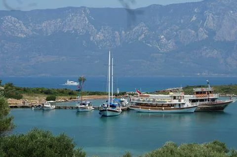 Boat in the bay Stock Photos