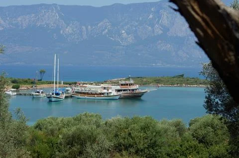 Boat in the bay Stock Photos