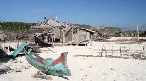Boat at the beach Stock Footage 26875454