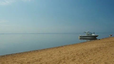 Boat on the beach Stock Footage 94426417
