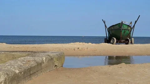 Boat at the beach Stock Footage 99118647