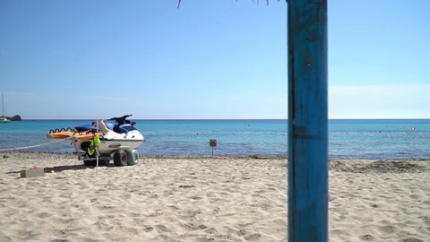 Boat at the beach Stock Footage 128347744
