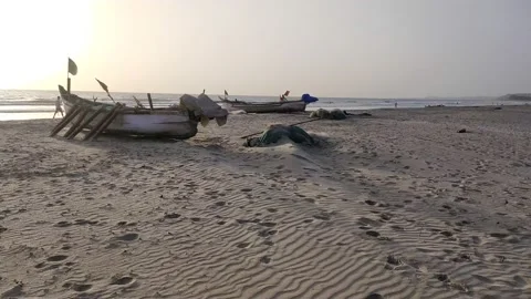 Boat on the beach Video stock 151592301