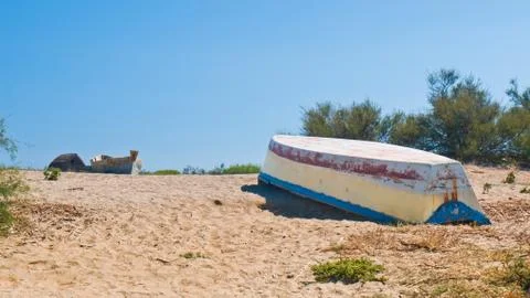Boat on the beach Stock Photos