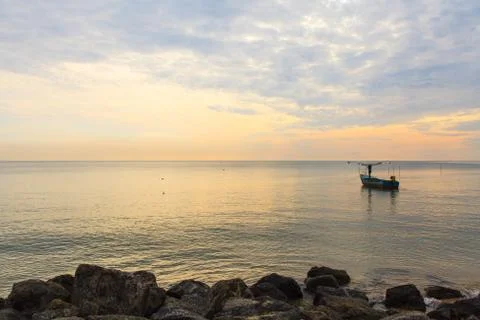 Boat on a beach. Stock Photos