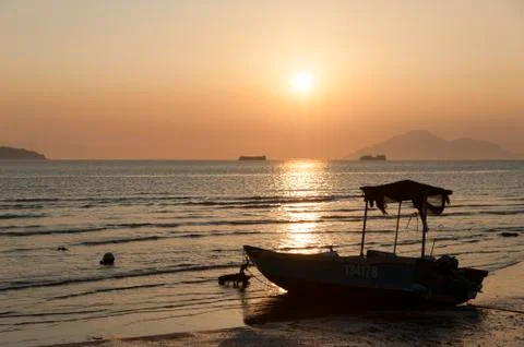 Boat on a beach Stock Photos