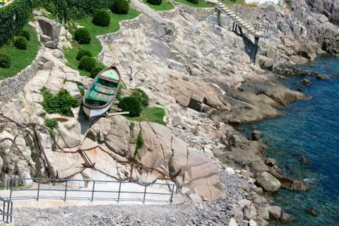 Boat on the beach Stock Photos