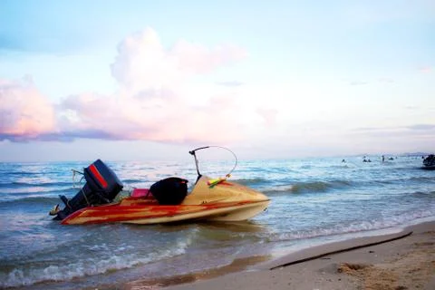 Boat on beach. Foto stock