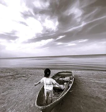 Boat on the beach Foto stock