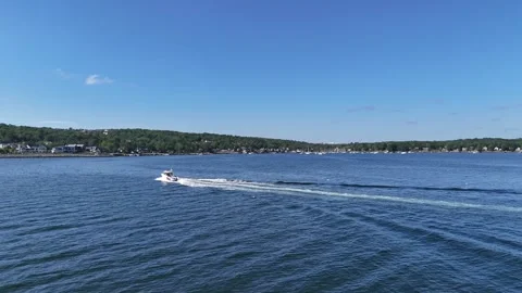 Boat on a beautiful Day Stock Footage 342733496