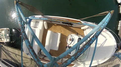 Boat being leant down on water  Stock Footage 38518310