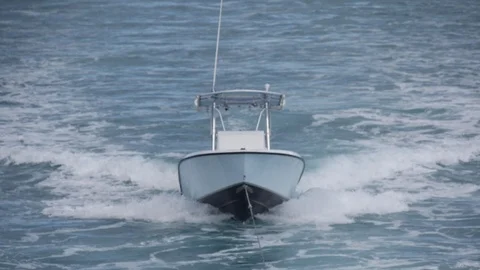 Boat Being Pulled Slow Motion Stock Footage 91224259