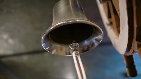 Boat bell swinging, close up Stock Footage 103428137