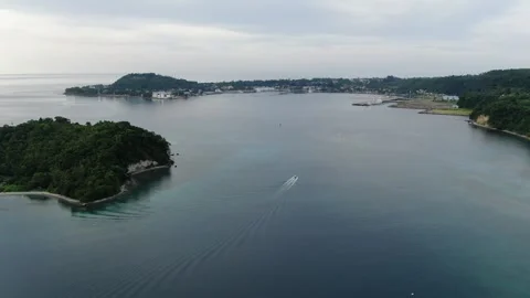 BOAT BETWEEN ISLAND Stock Footage 276557649