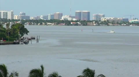 Boat in Biscayne Bay Stock Footage 11455116