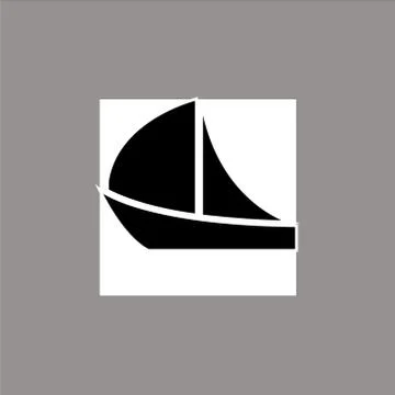 Boat black simple icon vector Stock Illustration
