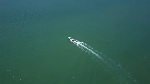 The boat at the blue ocean Stock Footage 74460832
