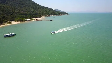 The boat at the blue ocean 動画素材 74645370