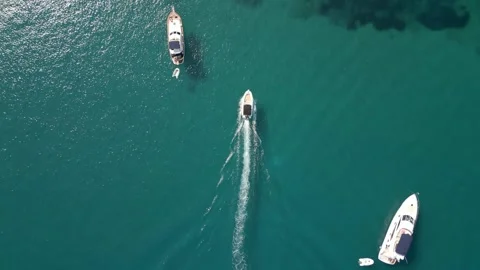 Boat in blue water Stock Footage 251146315
