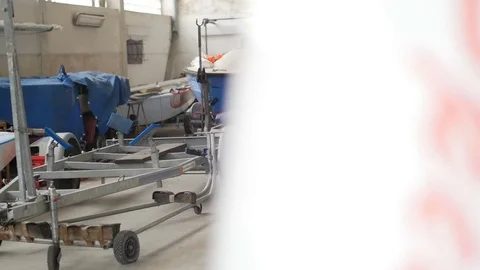 A boat in the boat storage Stock Footage 75060876