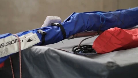 A boat in the boat storage Stock Footage 75061853