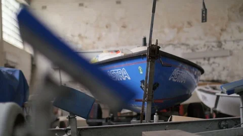A boat in the boat storage Stock Footage 75063112