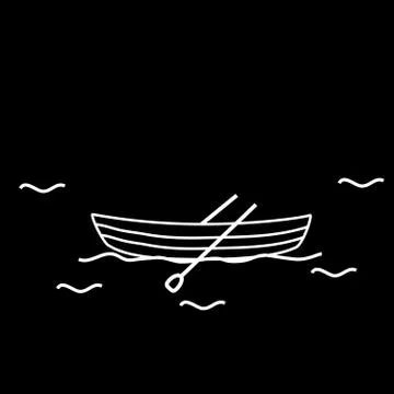 Boat boat two oars Illustrazione stock