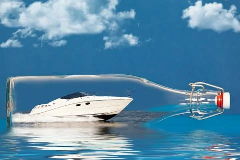Boat in a bottle Stock Photos