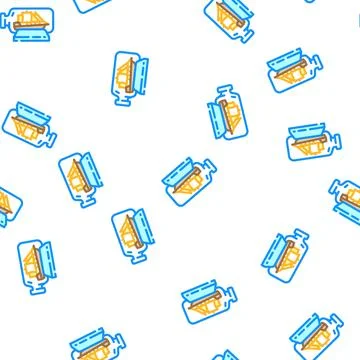 Boat in bottle vector seamless pattern 스톡 일러스트
