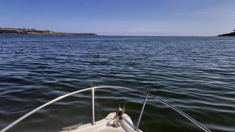 Boat Bow Facing Calm Open Sea Horizon Photos