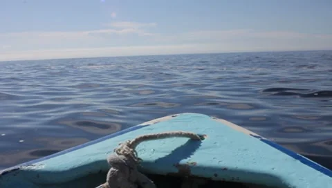 Boat bow on ocean Stock Footage 7748029