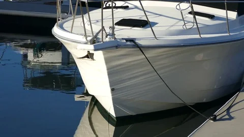 Boat Bow With Reflections Stock Footage 76152899