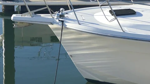 Boat Bow With Reflections Stock Footage 76152970
