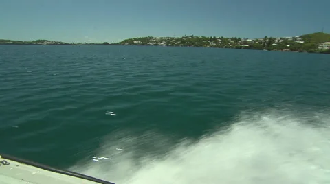 Boat Breaking Waves Stock Footage 33215035