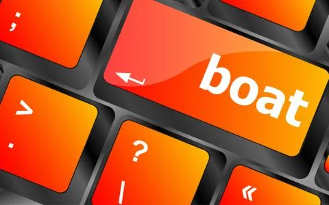 Boat button on computer pc keyboard key Illustrazione stock
