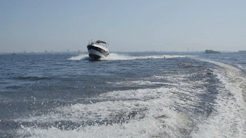  Boat Bypasses the Waves Stock Footage 87971912