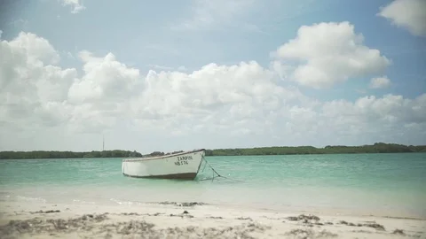 Boat in calm sea Video stock 80222442