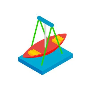 Boat carousel isometric 3d icon Stock Illustration