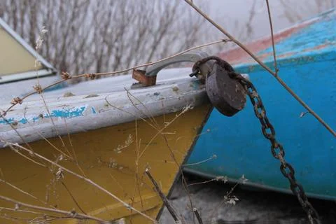 The boat on the castle Stock Photos