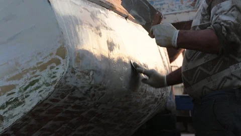 Boat Coating Stock Footage 92572240