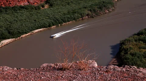 Boat on Colorado Stock Footage 26098559